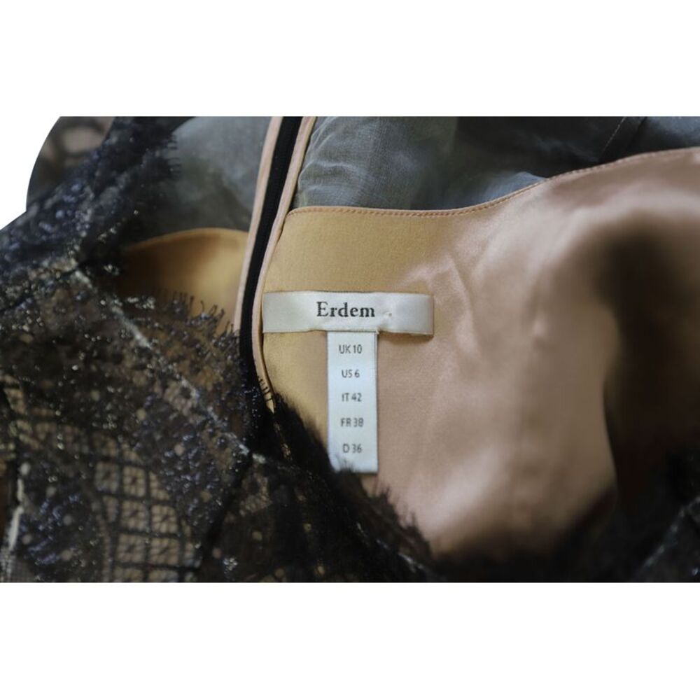 Erdem Paisley Lace Midi Shift Dress in Black Polyester - Picture 7 of 7
